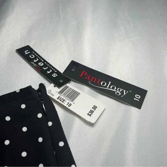Polka Dot Black/White Skort Pantology Mini Summer Womens 10 Pattern Y2K - Picture 3 of 7